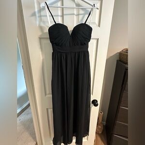 Azazie Black Strapless Bridesmaid Dress Lara